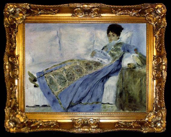 framed  Pierre-Auguste Renoir Madame Monet auf dem Divan, ta009-2